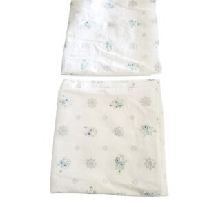 Simply Shabby Chic King Pillowcase Set 2 Blue Floral 100% Cotton White